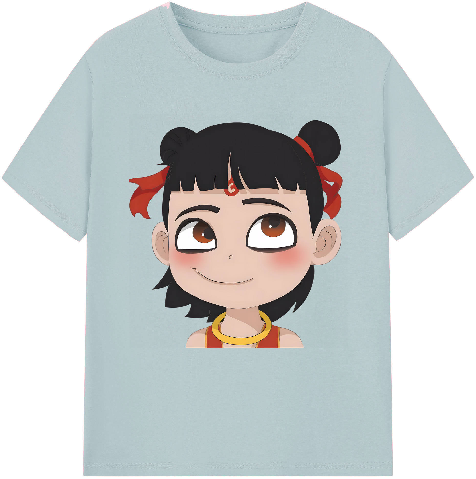 （画像用） Ne Zha 2 ナタ 魔童の大暴れ 綿100％半袖Tシャツ（フロントプリント）
